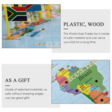 Игрушечные флаги на карте мира из портативных игрушечных головоломок