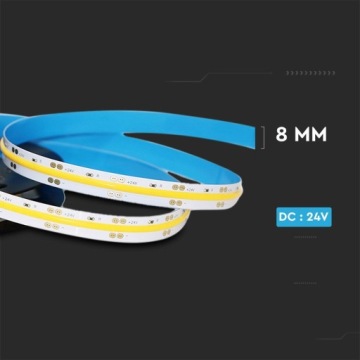 V-TAC бессмысленная светодиодная лента COB 280LED 24V 10W/m VT-COB 3000K 800lm