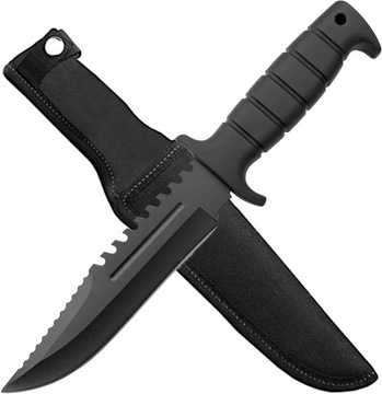 NÓŻ TAKTYCZNY RAMBO WOJSKOWY Z KABURĄ 29 cm