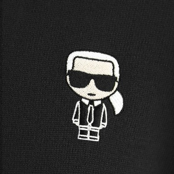 Karl Lagerfeld sweter Czarny okrągły 655013-524399-990 rozmiar XL