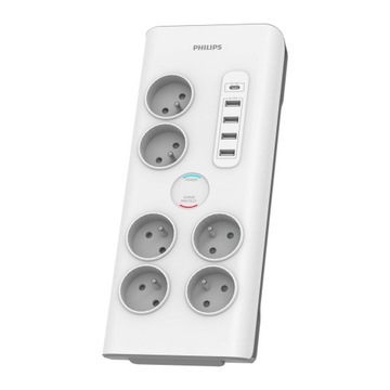 Listwa przepięciowa 6 gniazd +USB C Philips SPN7060WA/60