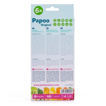 Многоразовые пакеты для еды Petite&Mars Papoo, 6 шт., слон