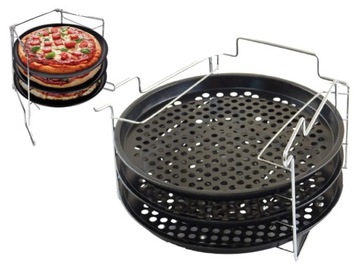 Zestaw blach do pieczenia PIZZY stojak 7543