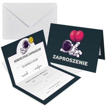 ZAPROSZENIE NA URODZINY ASTRONAUTA POZIOM Z2