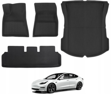 BASENOR Tesla Model 3 dywaniki 3D, wodoodporne, na podłogę i do bagażnika