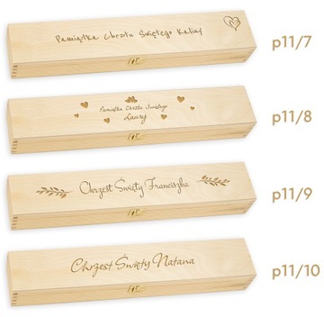 КРЕЩЕННАЯ СВЕЧА С ИМЕНЕМ, ДЕРЕВЯННАЯ КОРОБКА, ГРАВИРОВКА + КРЕЩЕННАЯ СВЕЧА