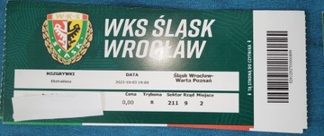 bilet Śląsk Wrocław - Warta Poznań