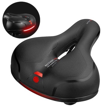 Wygodne Elastyczne Oddychające Siodełko Rowerowe AMORTYZUJĄCE + ODBLASK