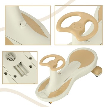 Гравитационный аттракцион, светодиодные фонари, музыка, 76 см, бежевый, макс. 100 кг