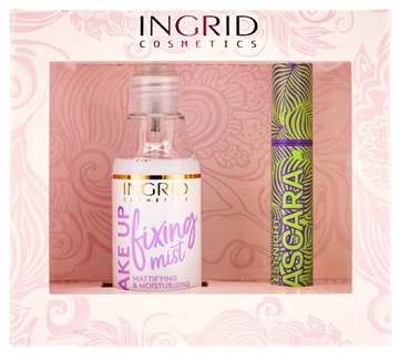ZESTAW KOSMETYKÓW MGIEŁKA UTRWALAJĄCA MAKIJAŻ + TUSZ DO RZĘS INGRID