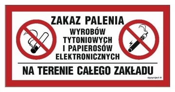Zakaz palenia wyrobów tytoniowych i papierosów ele