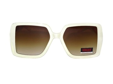 NOWOŚĆ DRACO OKULARY Słoneczne UV400 Damskie Białe dla Kobiety ZESTAW