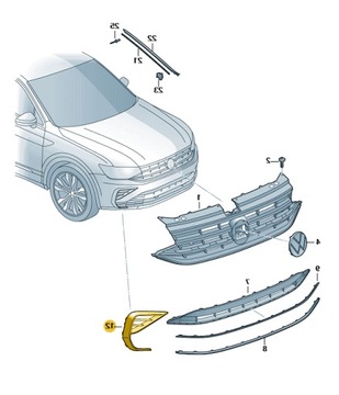 KRATKA OBUDOWA HALOGENU PRAWA VW TIGUAN ORYGINAŁ