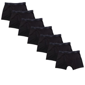 PRIMARK 7-pak majtki bokserki CZARNE 146 10-11lat
