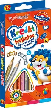 Kredki ołówkowe Bambino 12 kol. trójkątne
