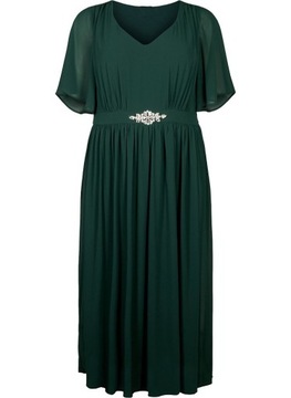SZYKOWNA ZIELONA SUKIENKA MAXI ZIZZI PLUS SIZE 903A 48