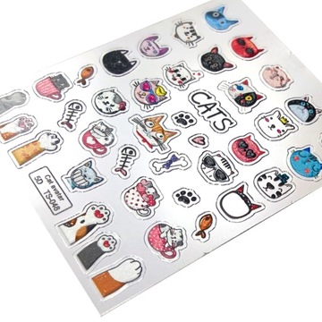 Самоадгезивные выпуклые 3D наклейки на узоры кошек гвоздей