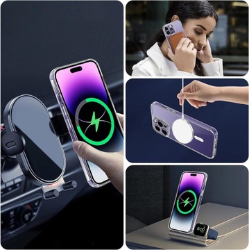 МАГНИТНЫЙ ЧЕХОЛ ДЛЯ MAGSAFE ДЛЯ IPHONE 15 PRO MAX ПРОЗРАЧНЫЙ КЕЙС + СТЕКЛО