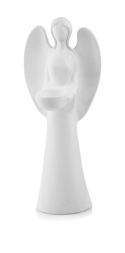 CERAMICZNY ANIOŁ BIAŁY 35cm ŚWIECZNIK