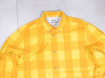 Acne Studios Isherwood Rustic Check Shirt Żółta Koszula Męska Krata 48