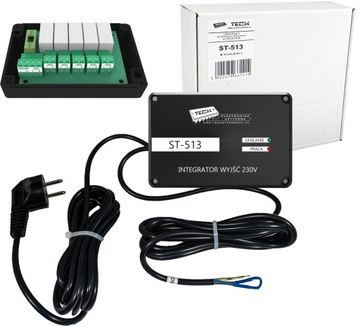 STEROWNIK REGULATOR MODUŁ INTEGRATOR 5 WEJŚĆ PRZEWODOWY 230V ST-513 TECH