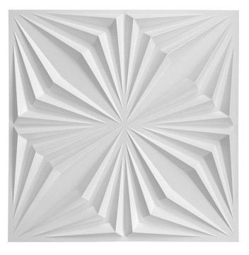 Panel Ścienny Panele Ścienne Salon 3D PCV Twardy 50x50cm Brylant Biały Biel