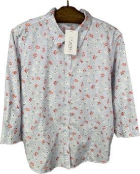 Koszula damska wzorzysta kwiatuszki kropeczki L.L. BEAN r. XL Petite
