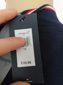 TOMMY HILFIGER SWETER ZE STÓJKĄ MĘSKI ROZM. L/XL