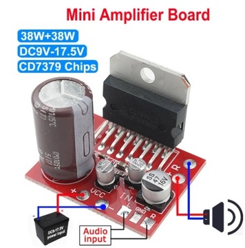 WZMACNIACZ STEREO 2X38W 9-17,5V TDA7379