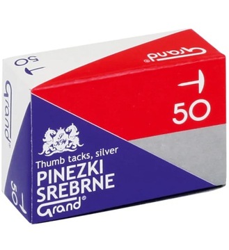PINEZKI STALOWE SREBRNE GRAND 50 szt.