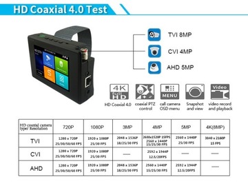 ТЕСТЕР IP-камеры Сервисный монитор 4 CCTV AHD TVI