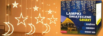 СВЕТОДИОДНАЯ СВЕТОВАЯ ЗАВЕСА 3,5 М ЗВЕЗДЫ ЛУНЫ ТЕПЛО ДЛЯ USB И АККУМУЛЯТОРА