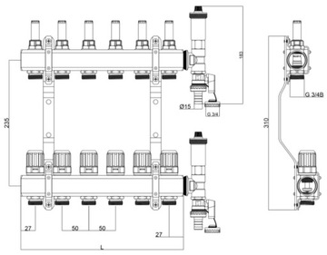 РАСПРЕДЕЛИТЕЛЬ 10 ДЛЯ НАПОЛЬНОГО ОТОПЛЕНИЯ