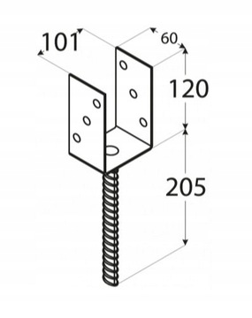 БАЛКА ОСНОВАНИЕ КОЛОННЫ ДЛЯ БЕТОНА АНКЕР ДЛЯ БЕТОНА СТРОИТЕЛЬСТВА 100х120 100мм