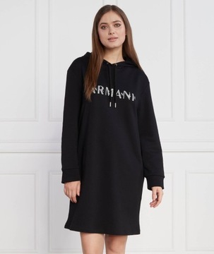 Armani Exchange sukienka na co dzień dresowa mini rozmiar S