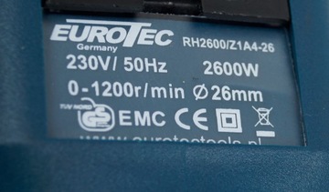 EUROTEC 2602 УДАРНАЯ ДРЕЛЬ С ДВУМЯ ГОЛОВКАМИ SDS+