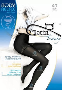 Rajstopy 40den Gatta Body Relax Medica Nero 4-L
