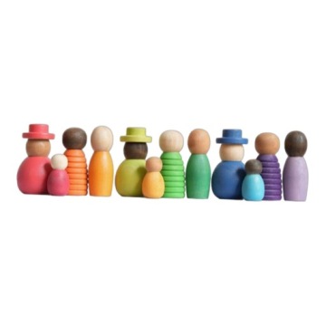Wood People для Малюків Дошкільний Learning Rainbow Wood Peg Dolls для