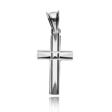 SREBRNY KRZYŻYK DIAMENTOWANY MAŁY WISIOREK 925