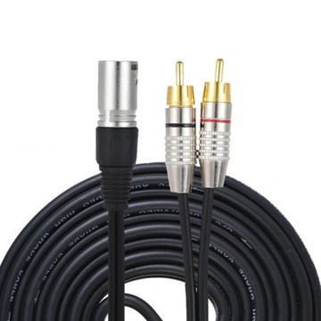 Двойной разъем аудиокабеля RCA-папа на XLR-папа, 5 м