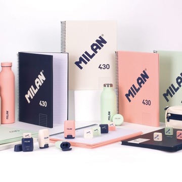 Zeszyt notes na spirali A4 MILAN w linie, 80 kartek, seria 1918, beżowy