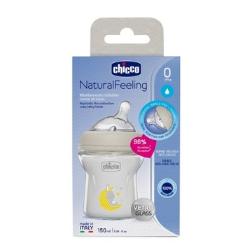 СТЕКЛЯННАЯ БУТЫЛКА CHICCO NATURAL FEELING 0м+ 150мл