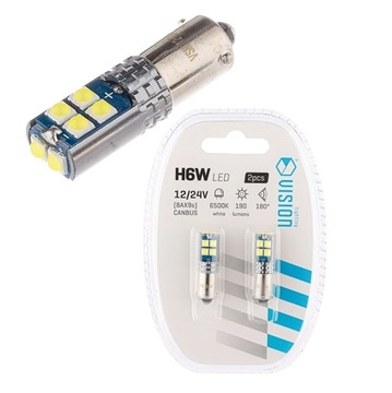 1x H6W BAX9S MOCNE Żarówki SMD LED CANBUS BIAŁE
