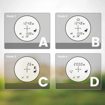 ОХОТНИЧИЙ ЛАЗЕРНЫЙ ДАЛЬНОМЕР, БИНОКУЛЯРНЫЙ ПРИЦЕП ДЛЯ ГОЛЬФ, РЕЖИМЫ, 6xZOOM, 1000 м, КОРПУС