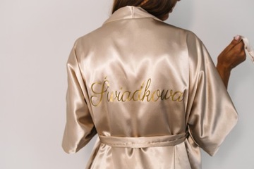 Свадебный халат для невесты НЕВЕСТЕ атласный подарок на девичник на свадьбу