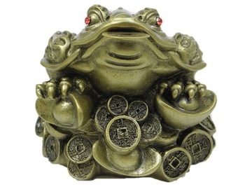 Золотая трехлапая лягушка с рисунком монеты 2 - фэн-шуй