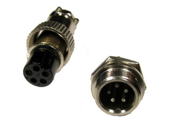 Złącze GX12 wtyk + gniazdo 5pin