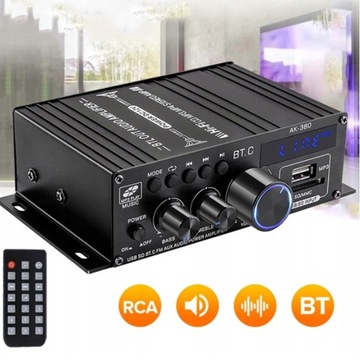 HIFI СТЕРЕОУСИЛИТЕЛЬ 40 Вт + 40 Вт 2.0 АУДИОПЛЕЕР BLUETOOTH 5.0 + ПУЛЬТ ДИСТАНЦИОННОГО УПРАВЛЕНИЯ