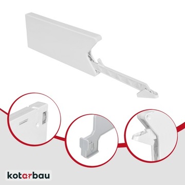 PODNOŚNIK MEBLOWY UNIWERSALNY LIFT SZAFEK FRONTÓW BIAŁY PVC MIĘKKI DOMYK