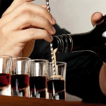 Стальная спиральная барменская ложка с основанием, 26 см.